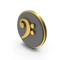 Bass Clef Music Circular Coin PNG & PSD Images