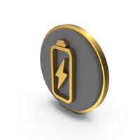 Lightning Battery Circular Coin PNG & PSD Images