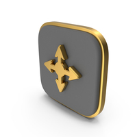 Arrows Showing Four Directions Square Coin PNG & PSD Images