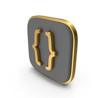Brackets Curly Square Coin PNG & PSD Images