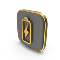 Lightning Battery Square Coin PNG & PSD Images