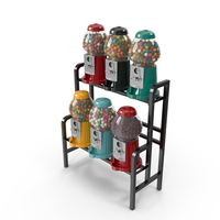 Vending Rack With Gumball Machines PNG & PSD Images