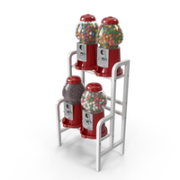 Vending Rack With Gumball Machines PNG & PSD Images