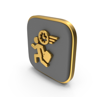Businessman Hurry At Work Square Coin PNG & PSD Images