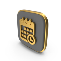 Calendar With Clock Square Coin PNG & PSD Images