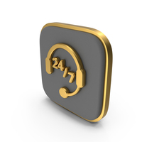 Call Support 24 By 7 Square Coin PNG & PSD Images