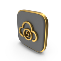 Cloud Lock Square Coin PNG & PSD Images