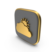 Cloudy Weather Square Coin PNG & PSD Images