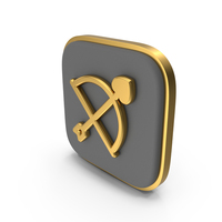 Cupid Bow Arrow Square Coin PNG & PSD Images