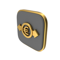 Currency Exchange Euro Square Coin PNG & PSD Images