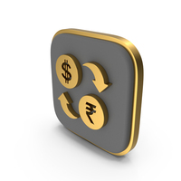 Dollar And Rupee Exchange Square Coin PNG & PSD Images