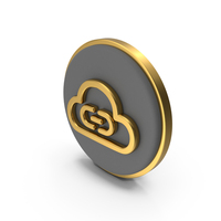 Cloud Link Outline Circular Coin PNG & PSD Images