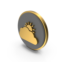 Cloudy Weather Circular Coin PNG & PSD Images