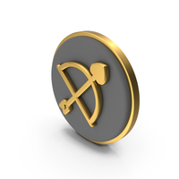 Cupid Bow Arrow Circular Coin PNG & PSD Images