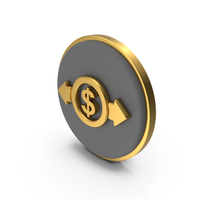Currency Exchage Dollar Circular Coin PNG & PSD Images
