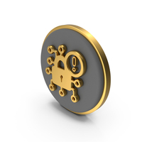 Cyber Security Warning Circular Coin PNG & PSD Images