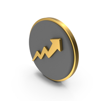 Direction Arrow Growth Circular Coin PNG & PSD Images
