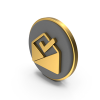 Mail Check Circular Coin PNG & PSD Images