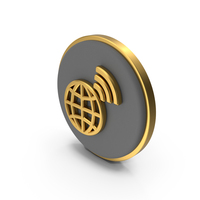 Network Globe Circular Coin PNG & PSD Images