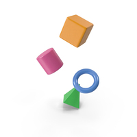 Geometry Primitives Falling PNG & PSD Images