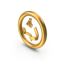 Recycle Icon Gold PNG & PSD Images
