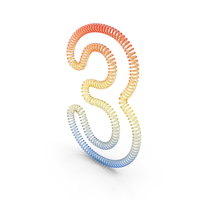 Spring Color Shaped Number 3 PNG & PSD Images