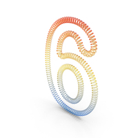 Spring Color Shaped Number 6 PNG & PSD Images