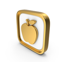 Apple Fruit Square Coin PNG & PSD Images