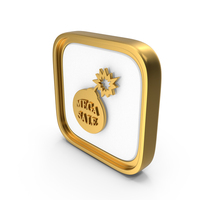 Bomb Mega Sale Square Coin PNG & PSD Images