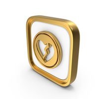 Broken Heart Square Coin PNG & PSD Images