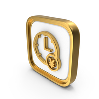 Business Time Yen Square Coin PNG & PSD Images