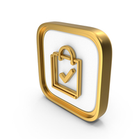 Check Mark Shopping Bag Square Coin PNG & PSD Images