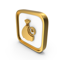 Clock Time With Money Bag Square Coin PNG & PSD Images