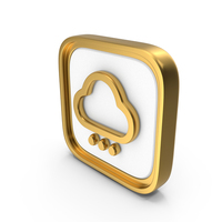 Cloud With Rain Drops Square Coin PNG & PSD Images