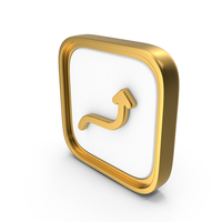 Curved Up Arrow Square Coin PNG & PSD Images