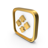 Arrows in Four Direction Square Coin PNG & PSD Images
