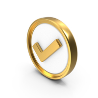 Accepted Check Mark Circular Coin PNG & PSD Images