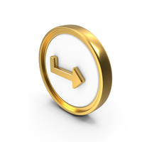 Angled Arrow Circular Coin PNG & PSD Images