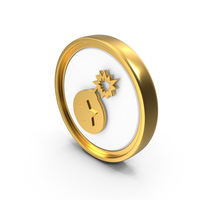 Bomb Star Circular Coin PNG & PSD Images