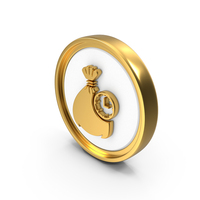 Clock Time With Money Bag Circular Coin PNG & PSD Images