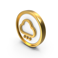 Cloud With Rain Drops Circular Coin PNG & PSD Images