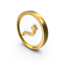 Curved Up Arrow Circular Coin PNG & PSD Images