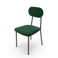 modern metal frame dining chair with green fabric seat PNG & PSD Images