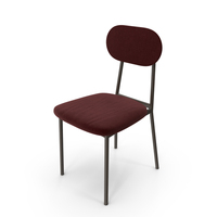 modern metal frame dining chair with red fabric seat PNG & PSD Images