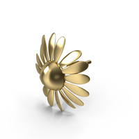 Gold Chamomile Earring PNG & PSD Images