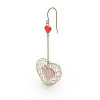 Gold Heart Earring PNG & PSD Images