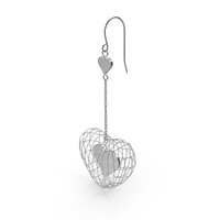 Silver Heart Earring PNG & PSD Images