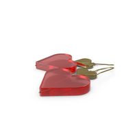 Gold Hearts Earrings PNG & PSD Images