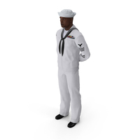 Black Man US Navy Sailor Standing Pose PNG & PSD Images