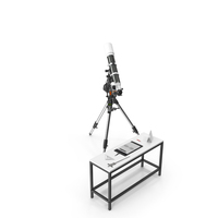Research Station With Telescope And Measurement Tools PNG & PSD Images